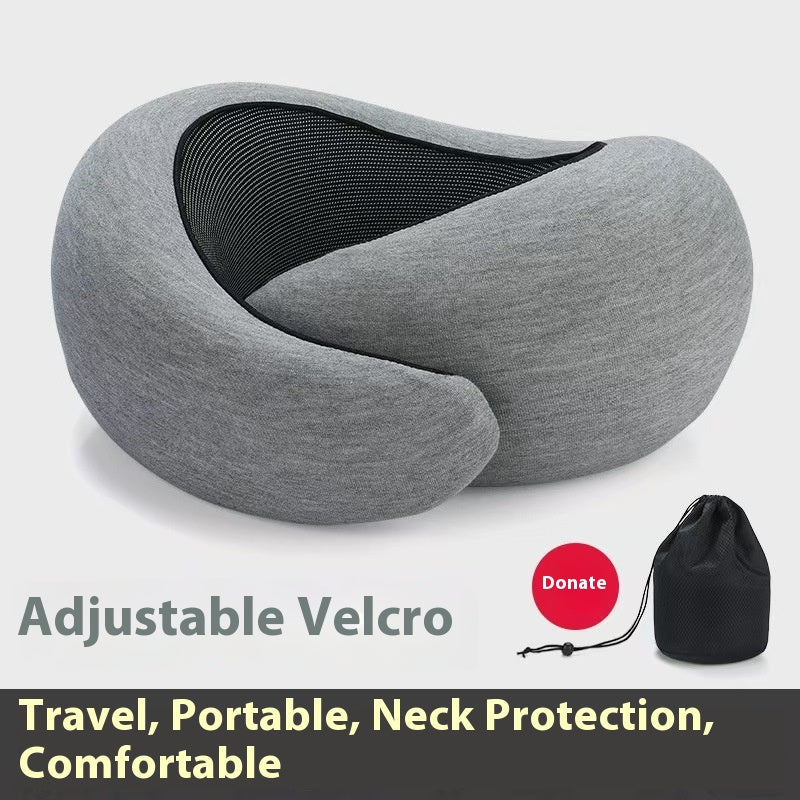 U-Shaped Memory Foam Travel Pillow - Adjustable Neck Support