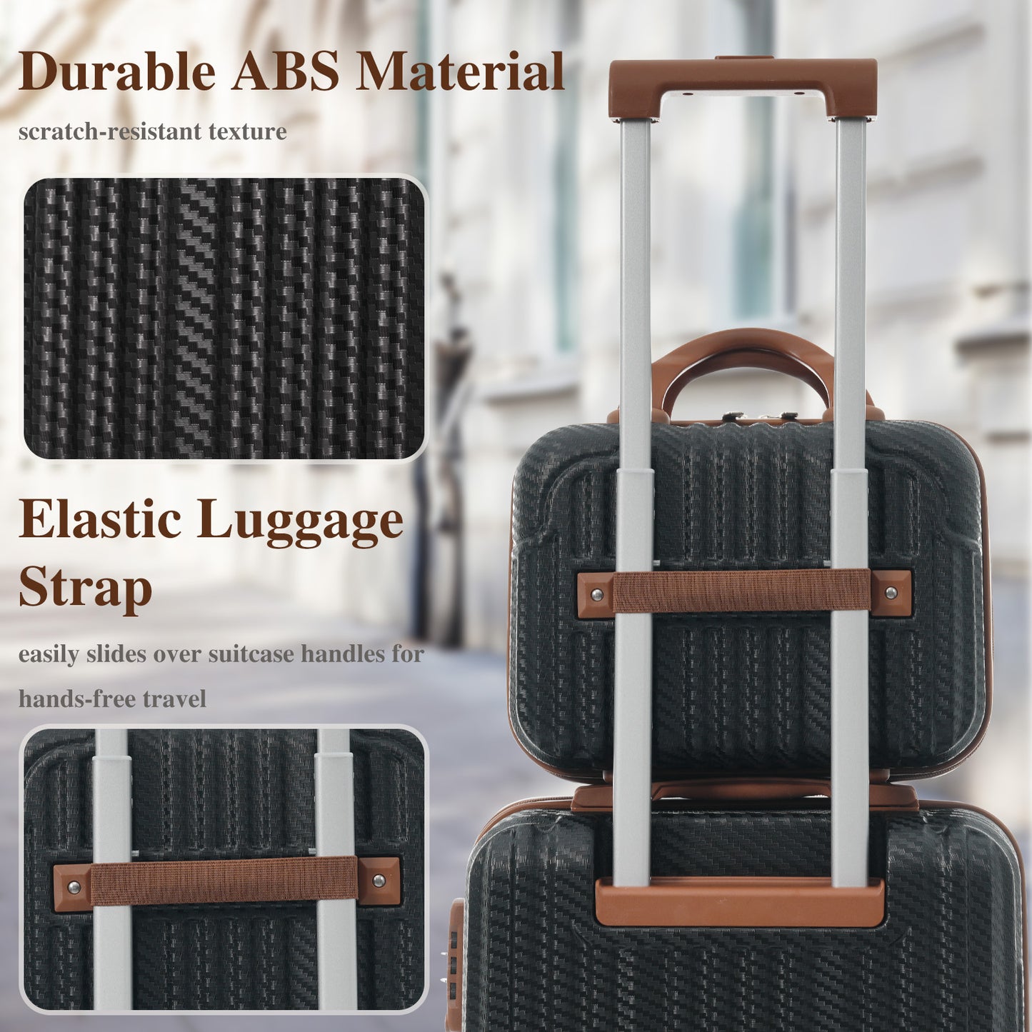 6-Piece Hardshell Luggage Set with Spinner Wheels & TSA Lock