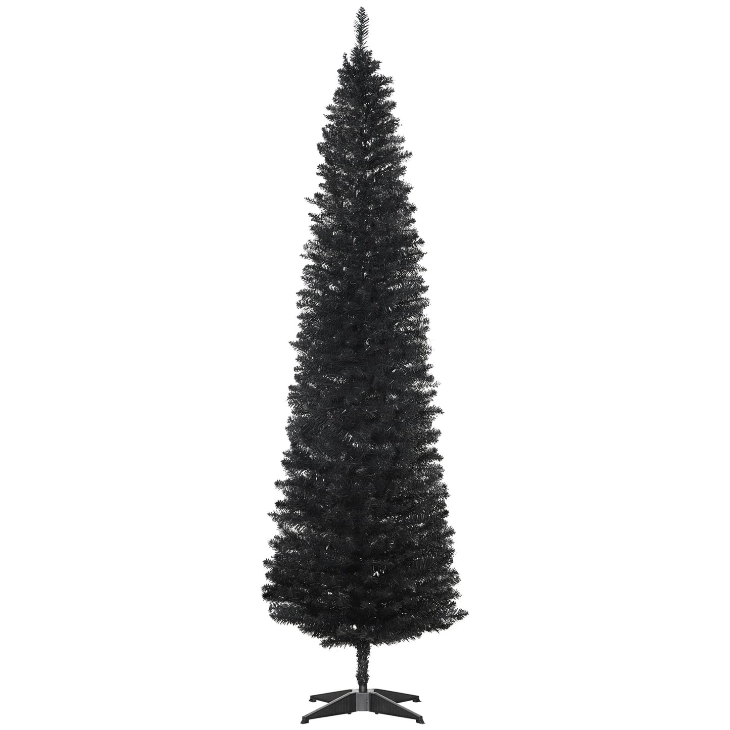7' Slim Artificial Christmas Tree - 499 Branch Tips, Black