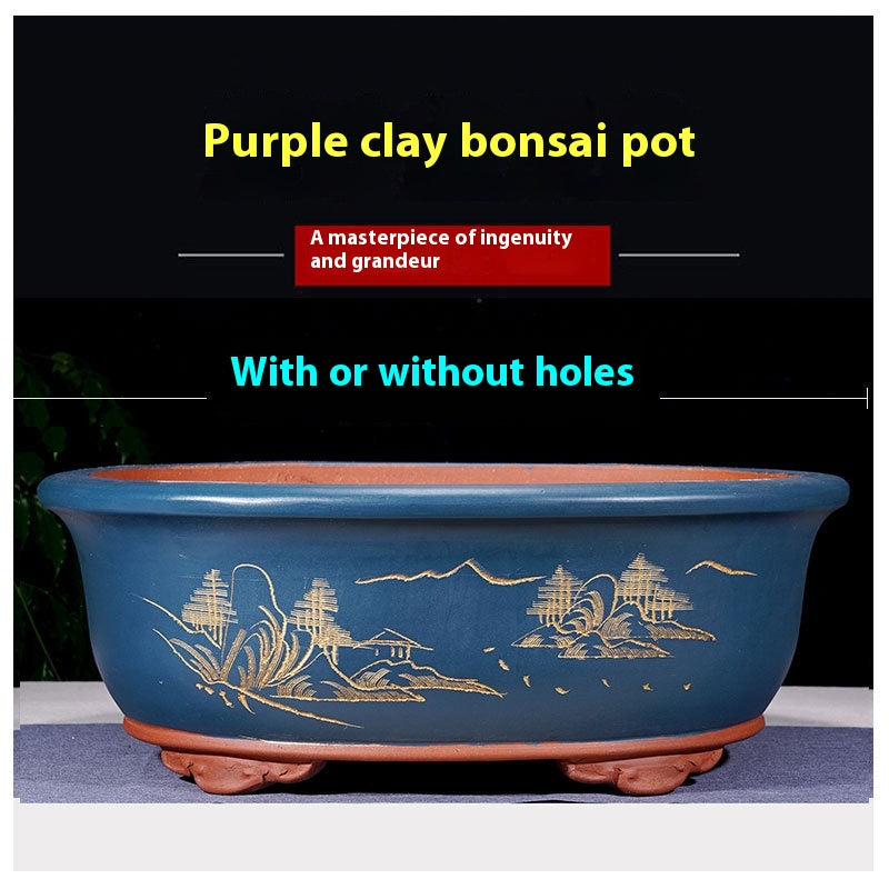 Large Purple Sand Flowerpot - Garden & Household Decoration