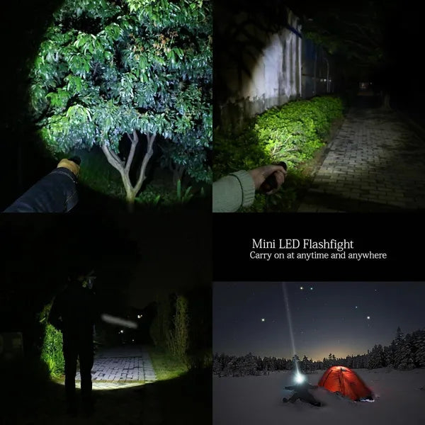 2-Pack Rechargeable LED Flashlight with Zoom Function
