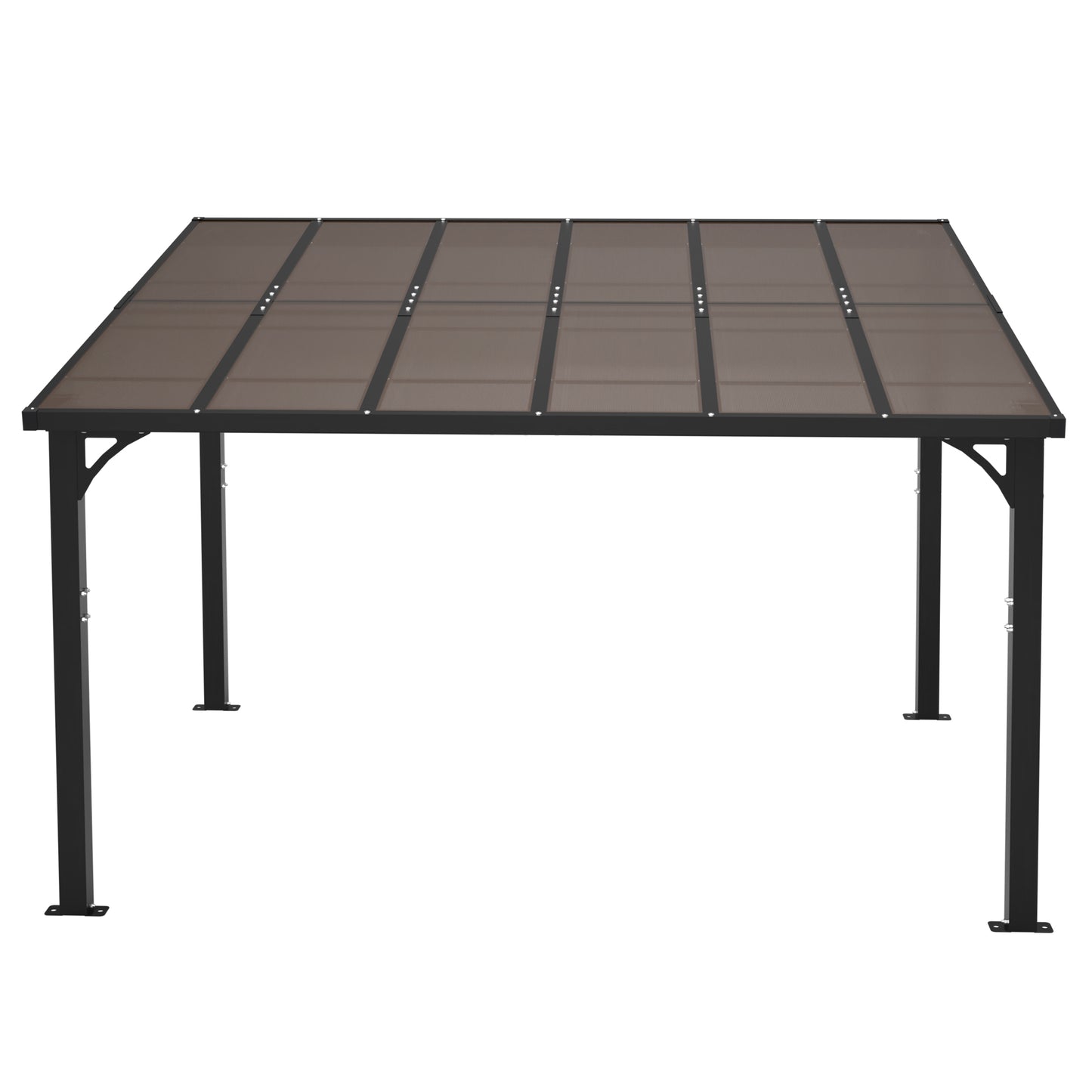 12x10 FT Hardtop Gazebo with Tinted Roof - Brown