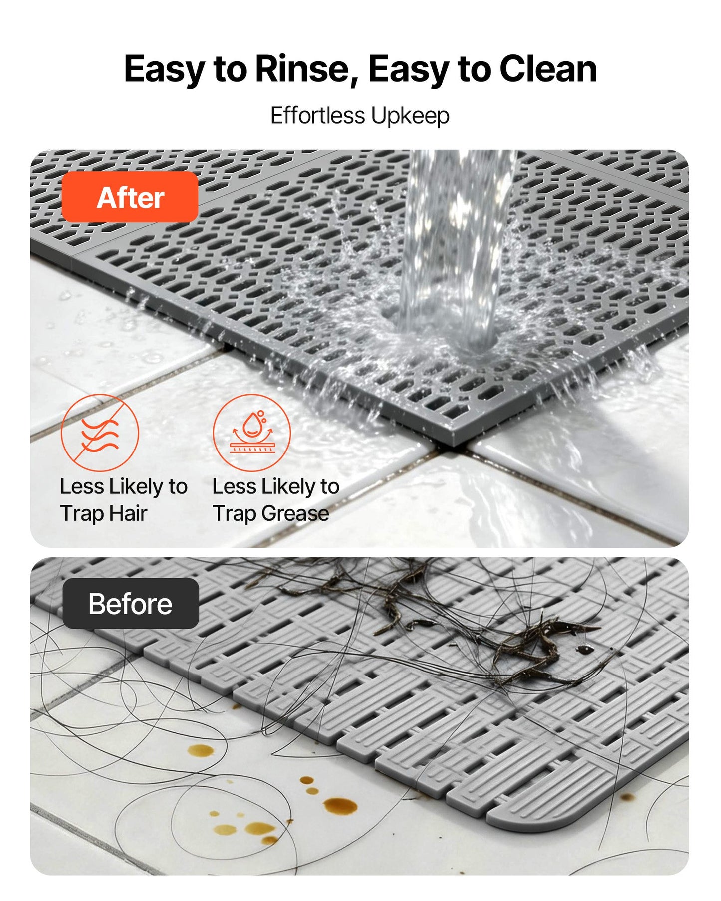 Drainage Floor Mat 3x50 Ft Waterproof Non Slip PVC Roll for Wet Areas