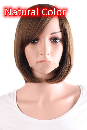 Women's Short Wig with Multiple Color Options - Natural, Black, Brown