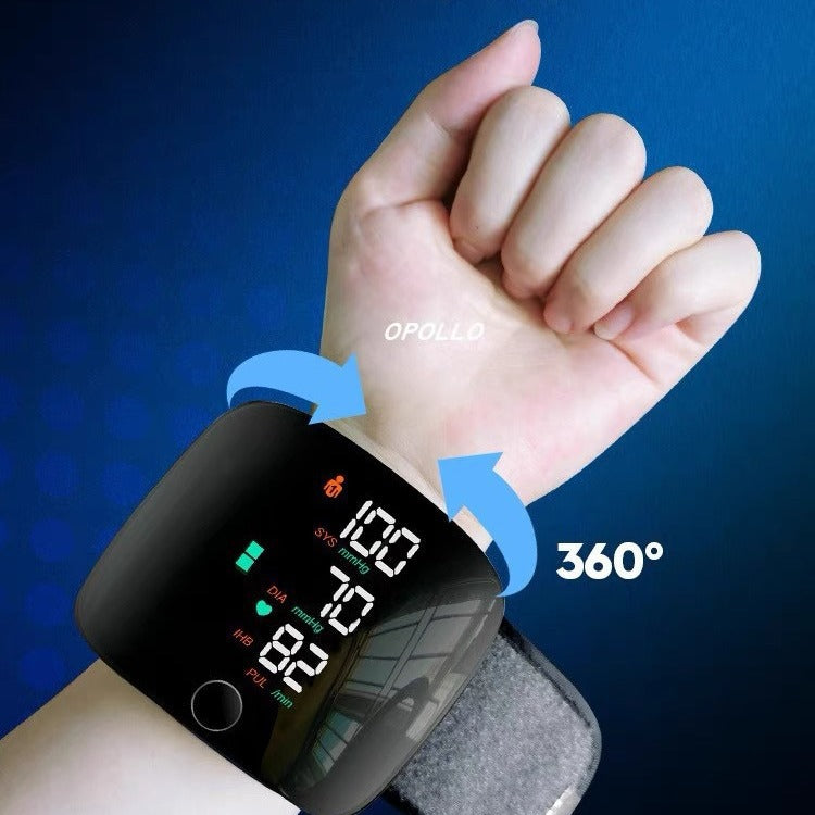 Rechargeable Blood Pressure Monitor Wrist Cuff with Touch Screen Home Healthcare