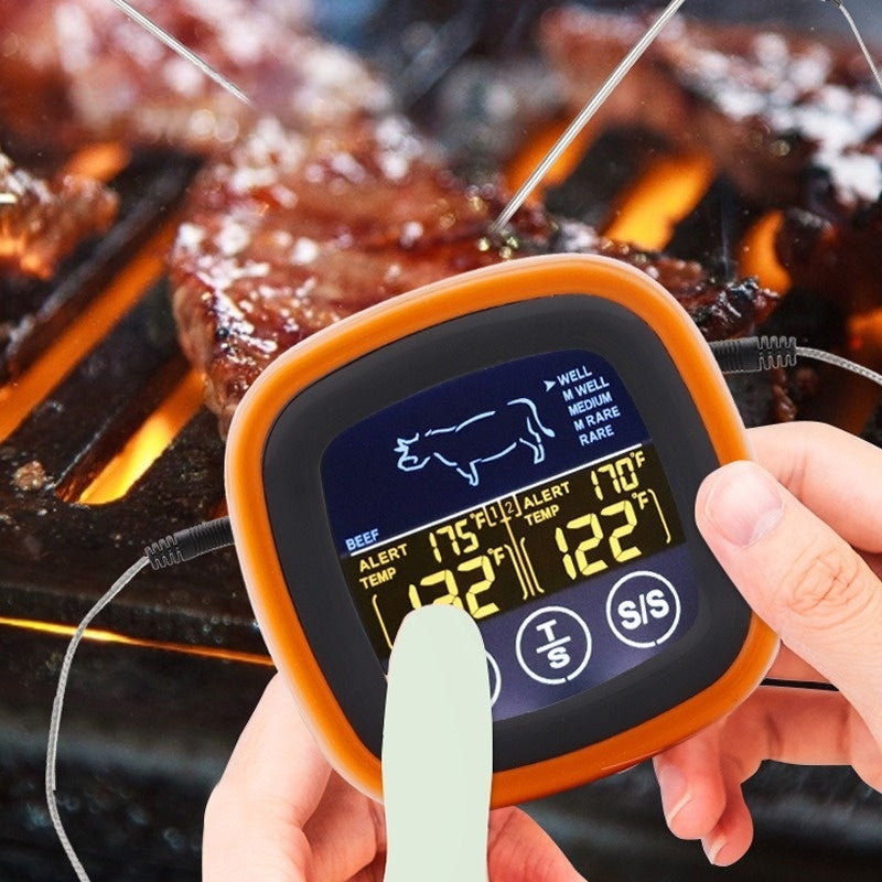 Digital Food Thermometer for Kitchen Oven Cooking - Orange