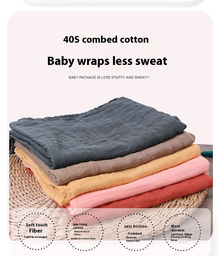 Infant Double-Layer Gauze Blanket - Soft Breathable Baby Bedding 120x120cm
