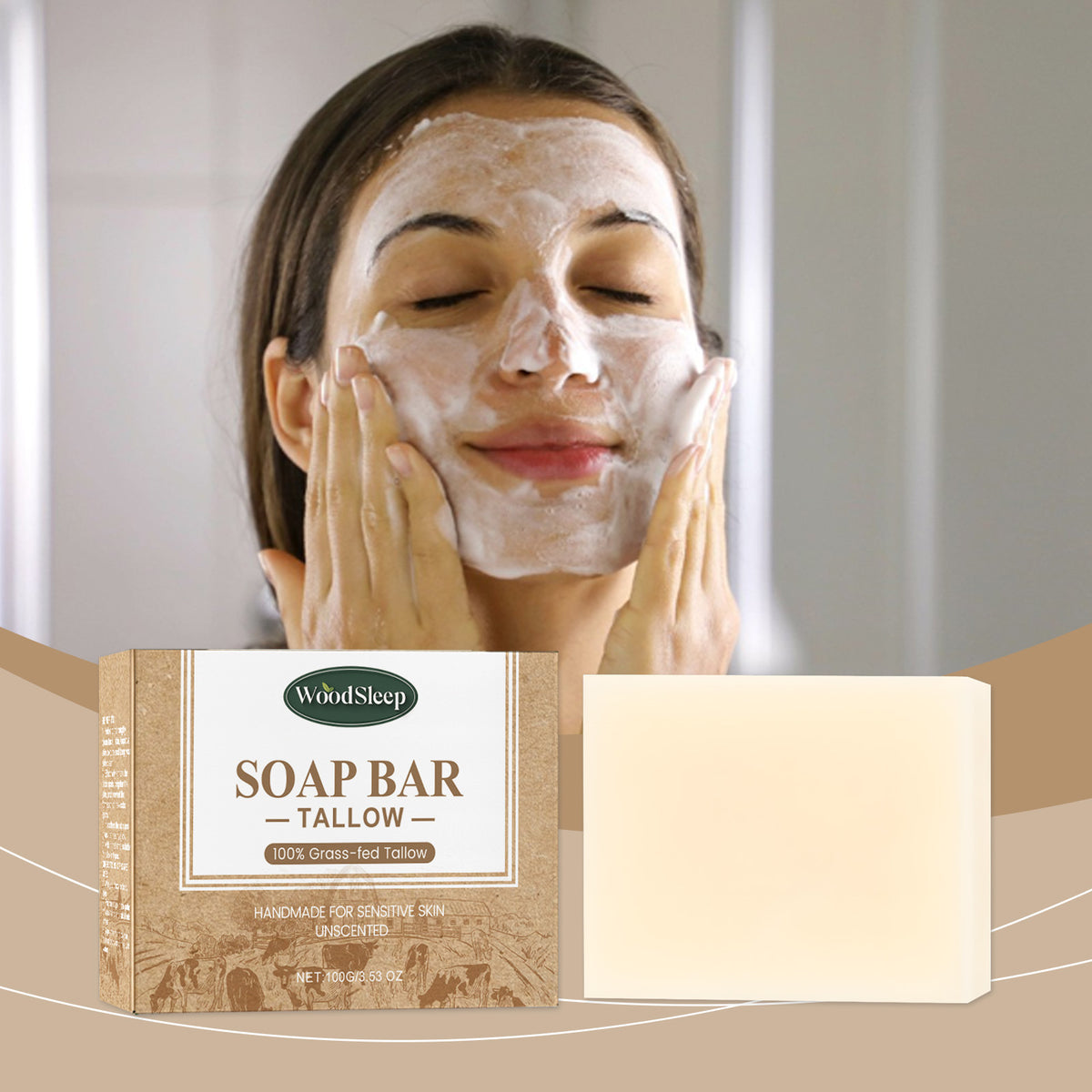 Tallow Body Soap Moisturizing Nourishing Skin Care 100G