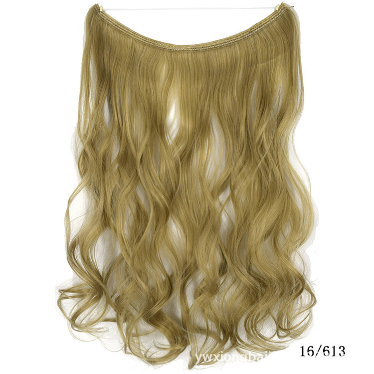 Seamless Hair Extension Wig Set for Women - High-Temperature Fiber, Multiple Colors