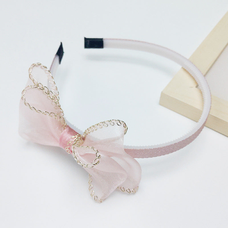 Children's Mesh Bow Headband - Kids Hair Accessory with Color Options