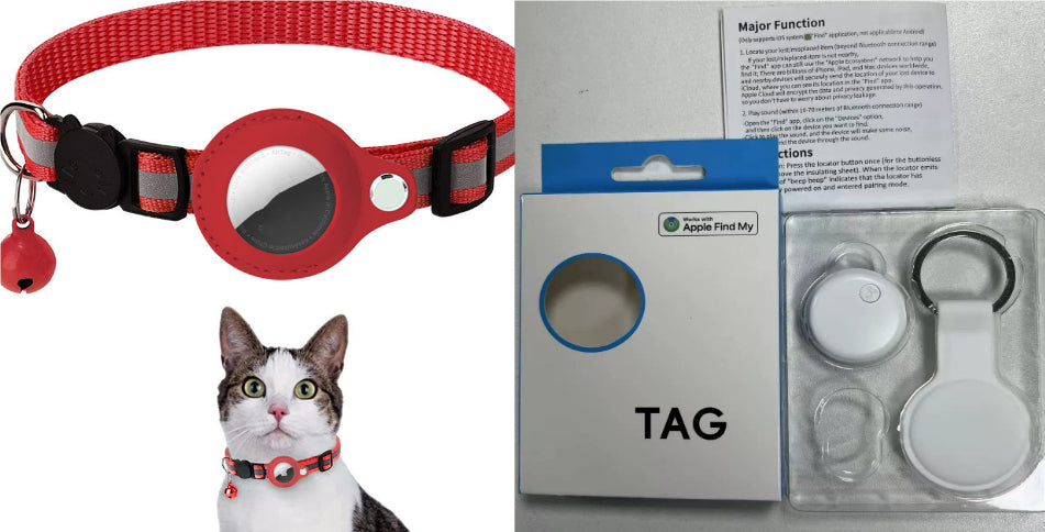 Reflective Waterproof Pet Collar Case for Airtag - Dog & Cat Nylon Accessory