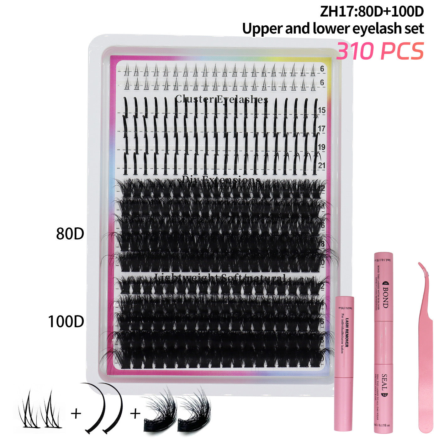Fairy-Style Segmented Fluffy False Eyelashes - Dense, Volume & Natural Look