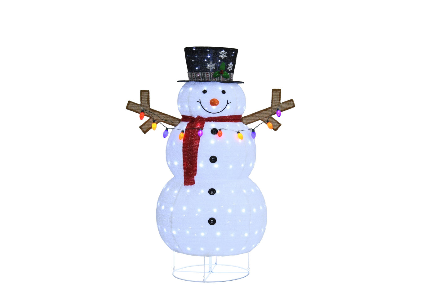 Plush Lantern Snowman with Warm LED Lights for Christmas Decor