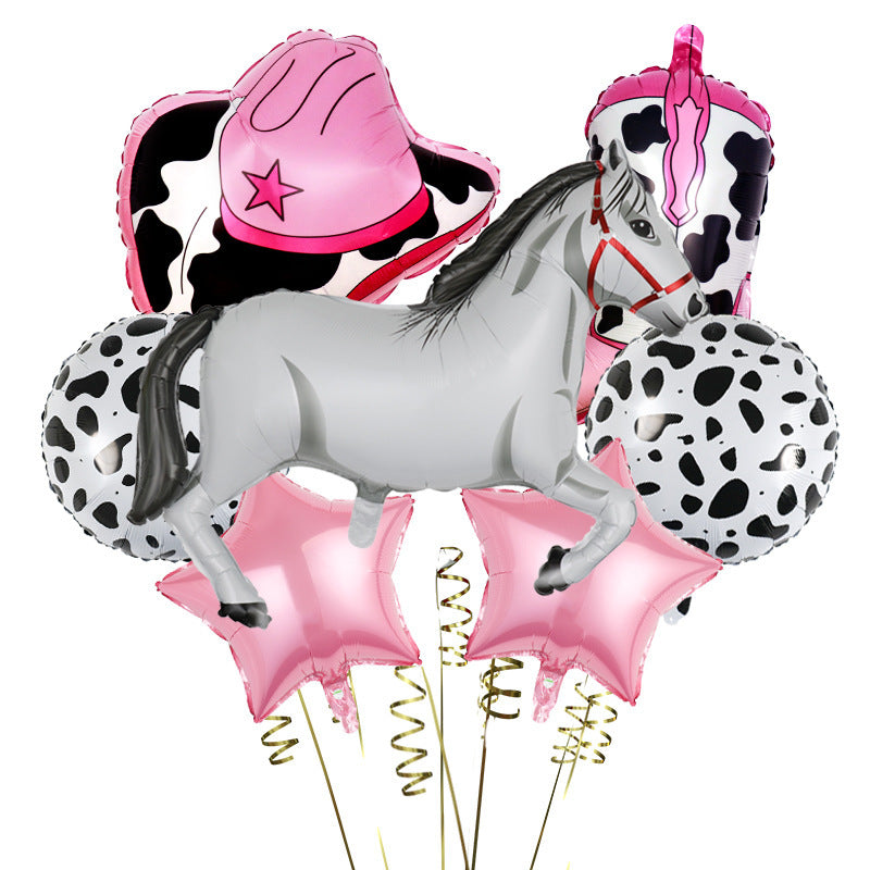 7-Piece Farm Animal Party Balloon Set for Children's Birthdays and Events