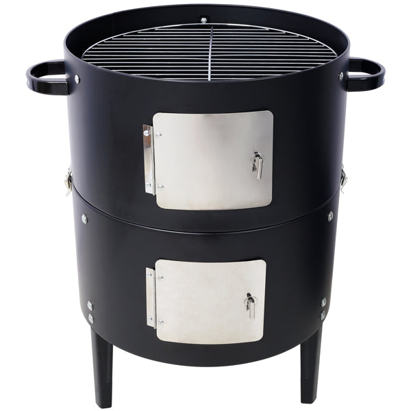 17 Inch Heavy Duty Charcoal Smoker Grill - Black
