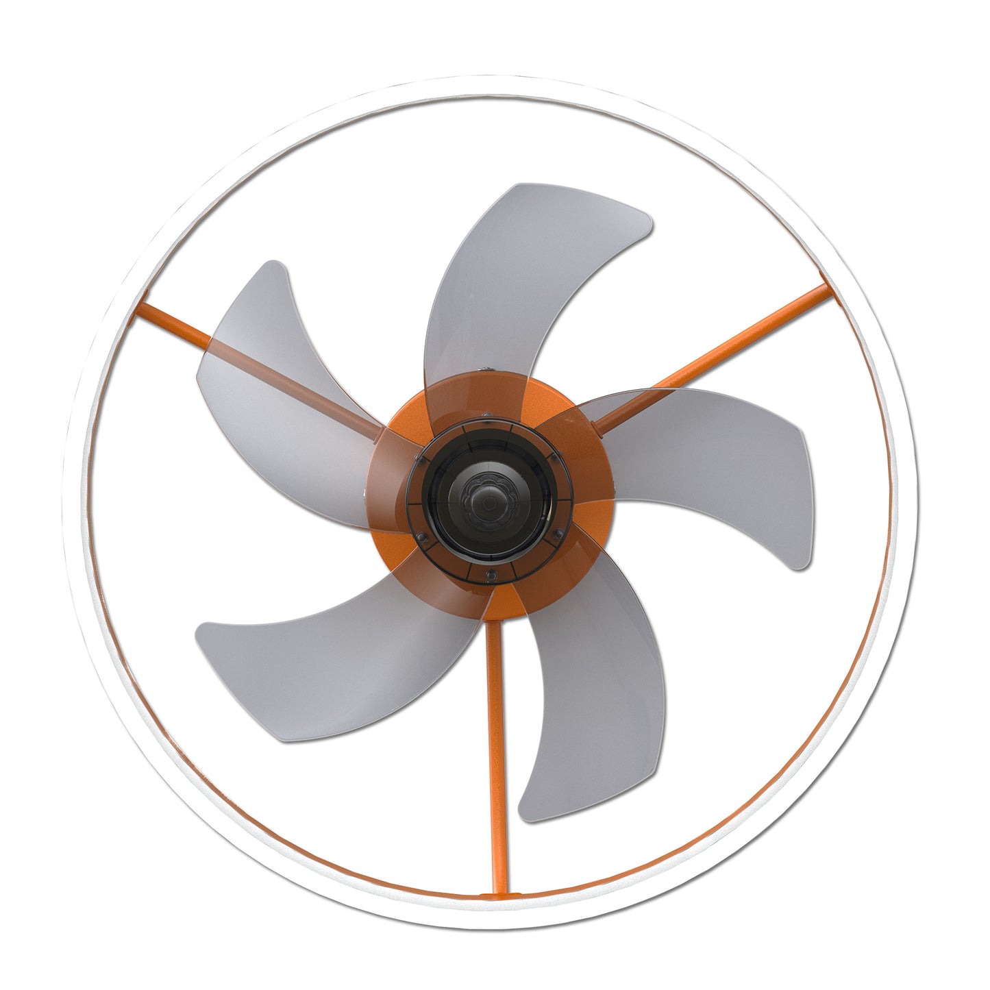 Dimmable LED Ceiling Fan with Lights - Thin Modern Design, Orange