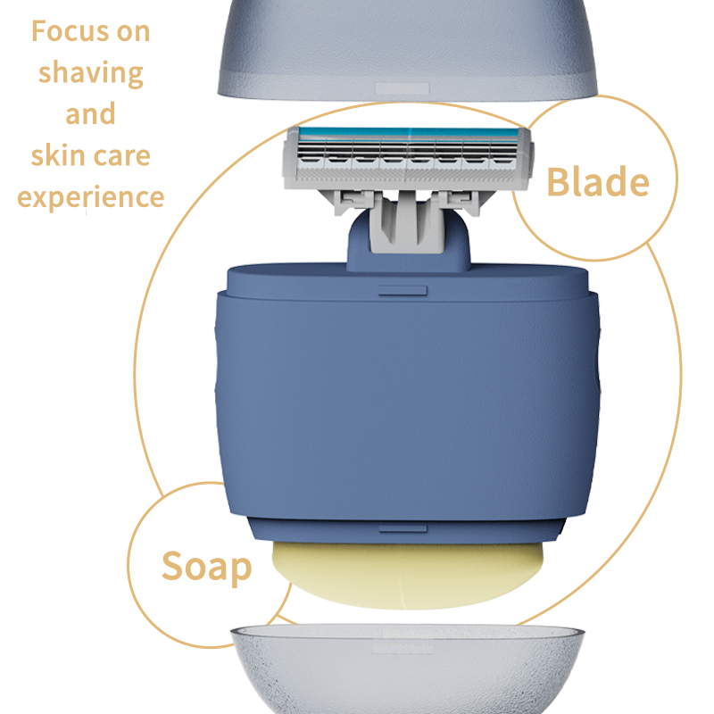 Men's Manual Portable Shaver with 4-Layer Blade