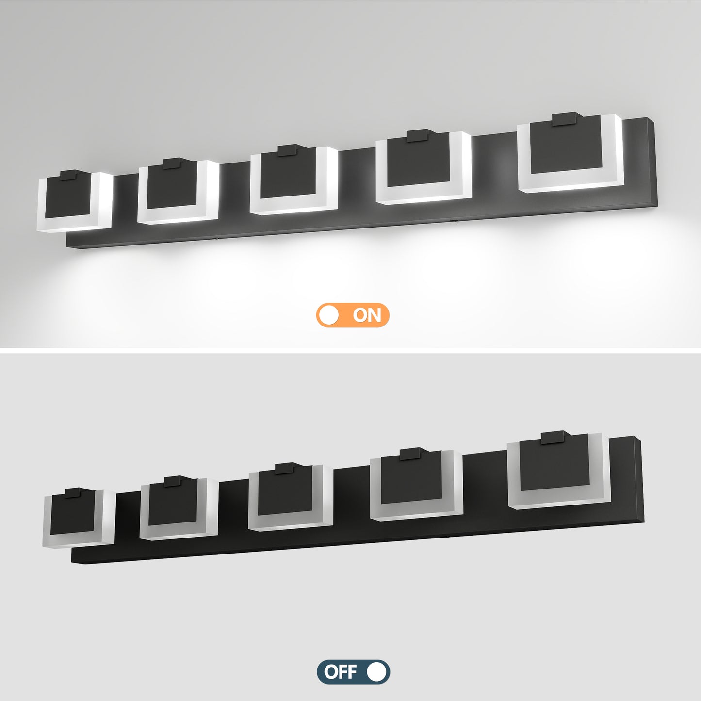 Modern Black LED Vanity Light Fixture - Up and Down Design