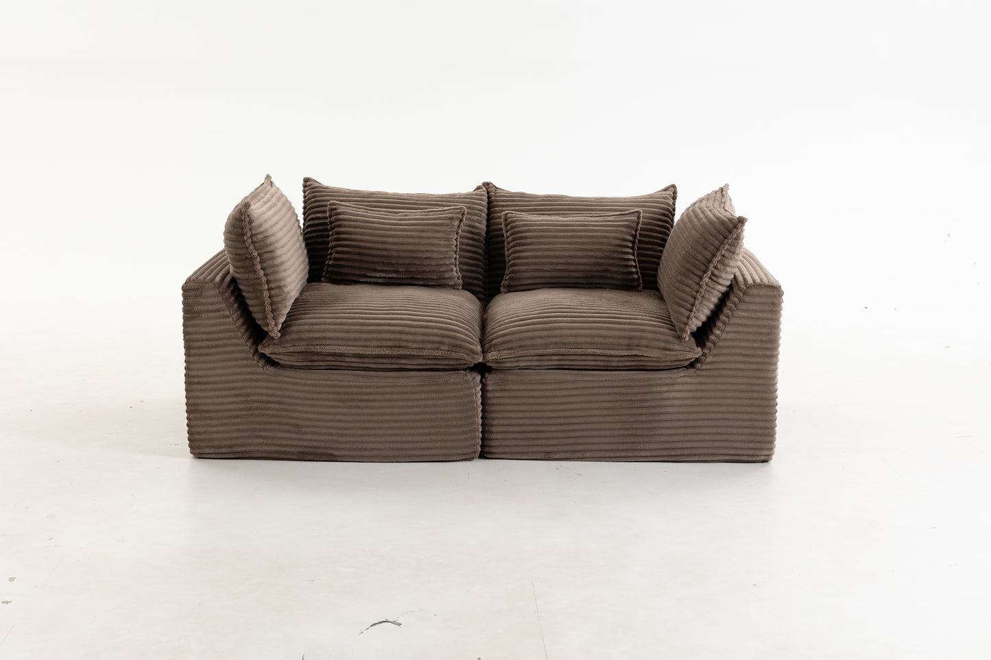 Modular Sectional Sofa - Oversized 2-Seat Cloud Couch in Khaki