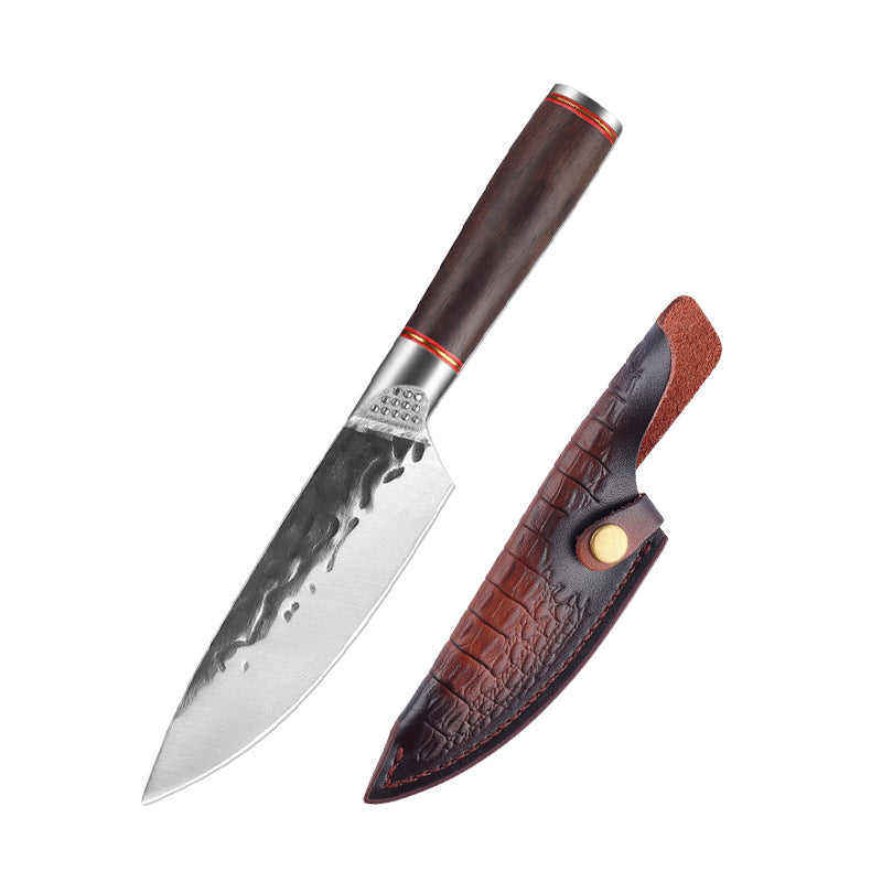 Stainless Steel Forged Hammer Pattern Kitchen Knife Set