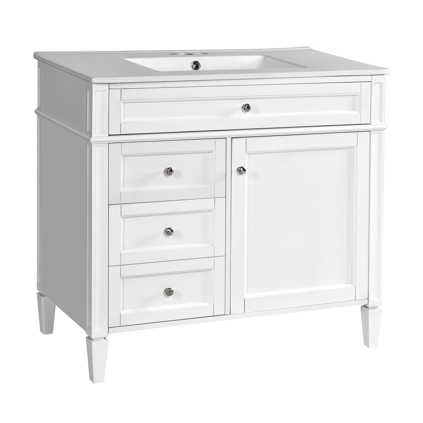 36'' Modern Bathroom Vanity with Ceramic Sink and Storage Cabinet