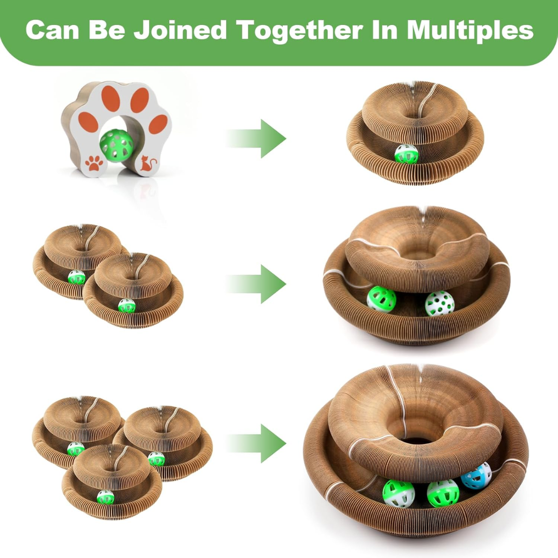 Interactive Cat Scratcher Toy for Indoor Cats - Brown