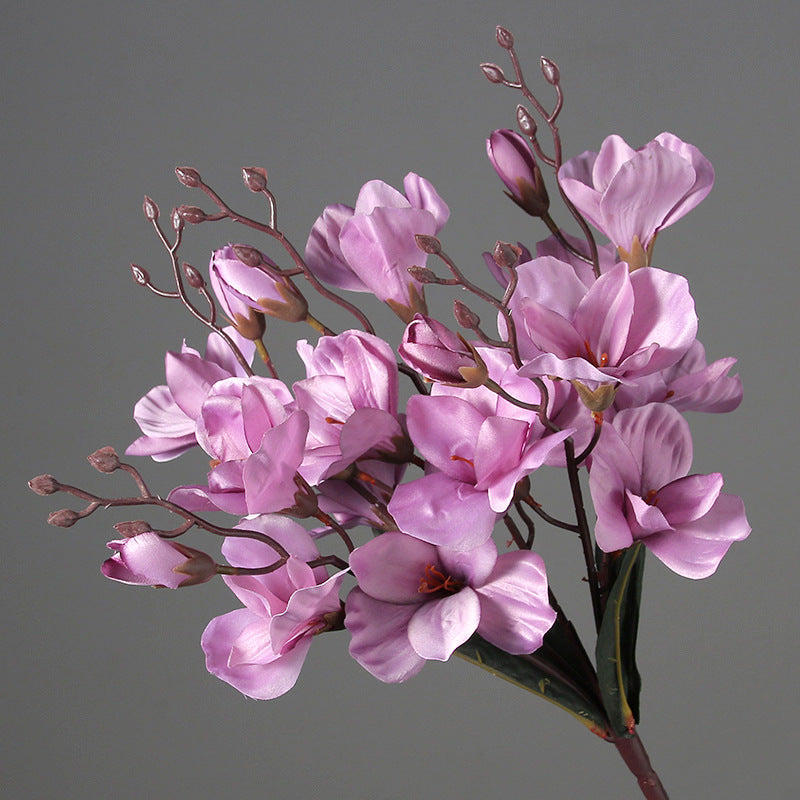 Artificial Magnolia Flower Bouquet - Fake Home Decor Flowers for Indoor & Photography