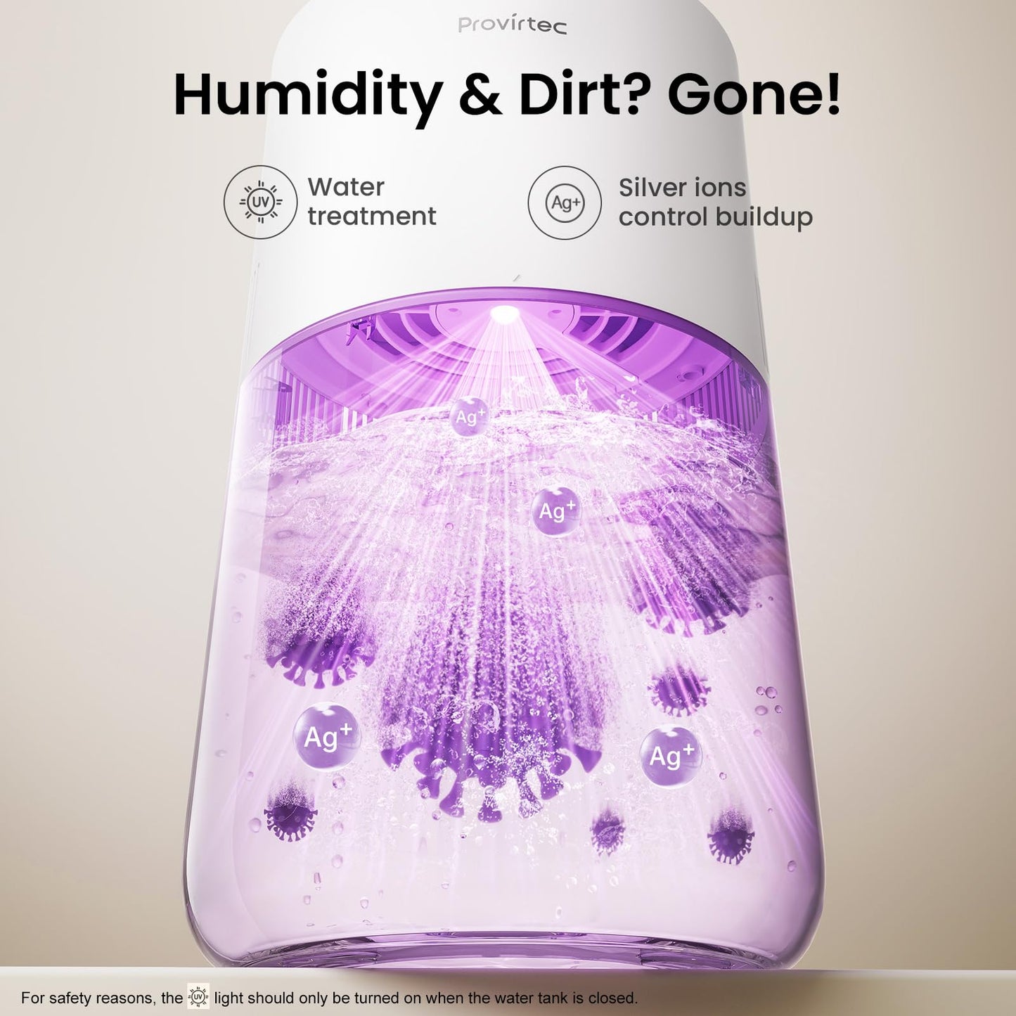 Small Evaporative Humidifier for Bedroom with Auto Humidity Control, 3L Water Tank, Night Light, Washable Filter, No White Dust