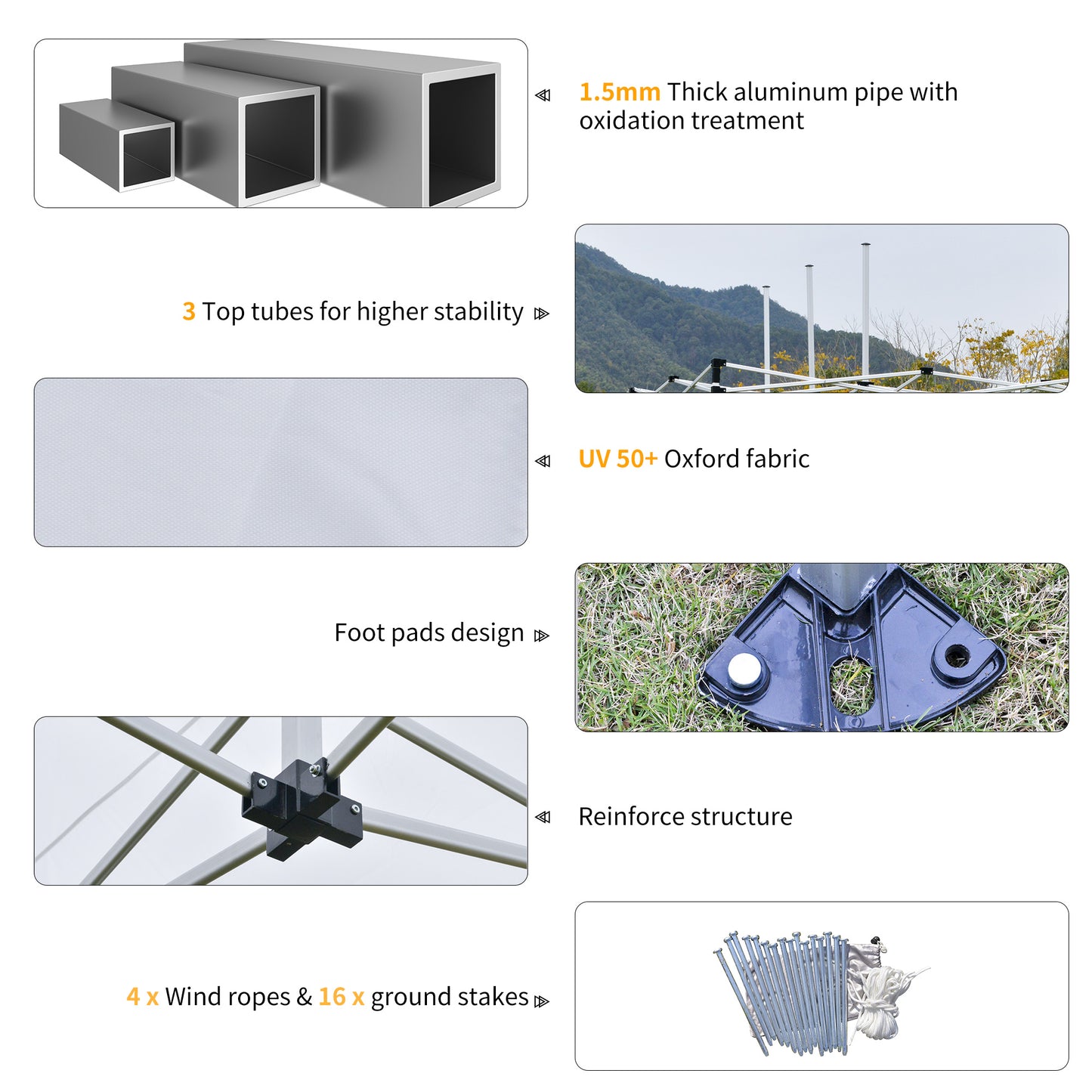 10x20 Pop Up Canopy Tent with Adjustable Height & Wheeled Bag