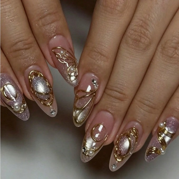 Almond-Shaped Nail Tips Set - 24 Pieces for Nail Art & Manicure