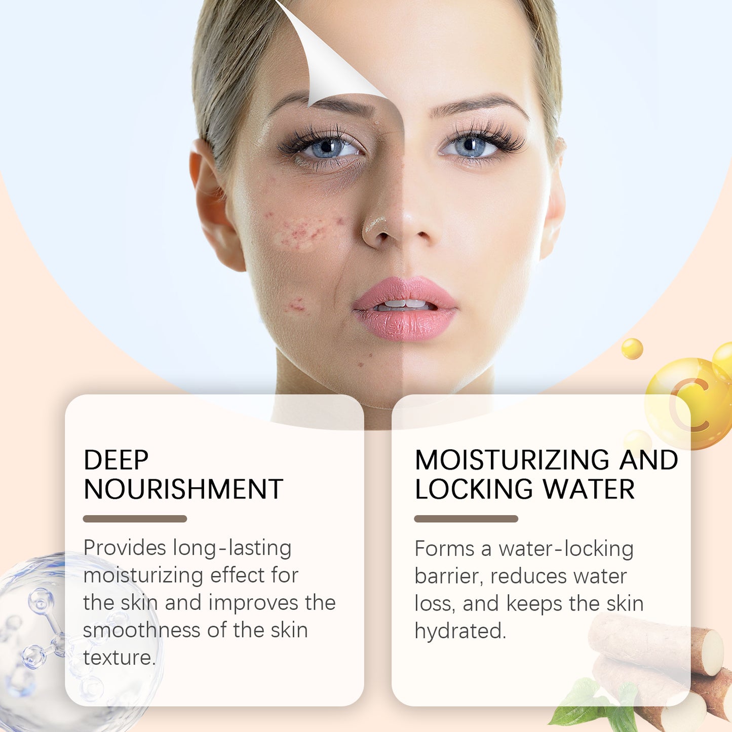 Wild Yam Root Facial Moisturizer with Snail Secretion - Hydrating Face Cream
