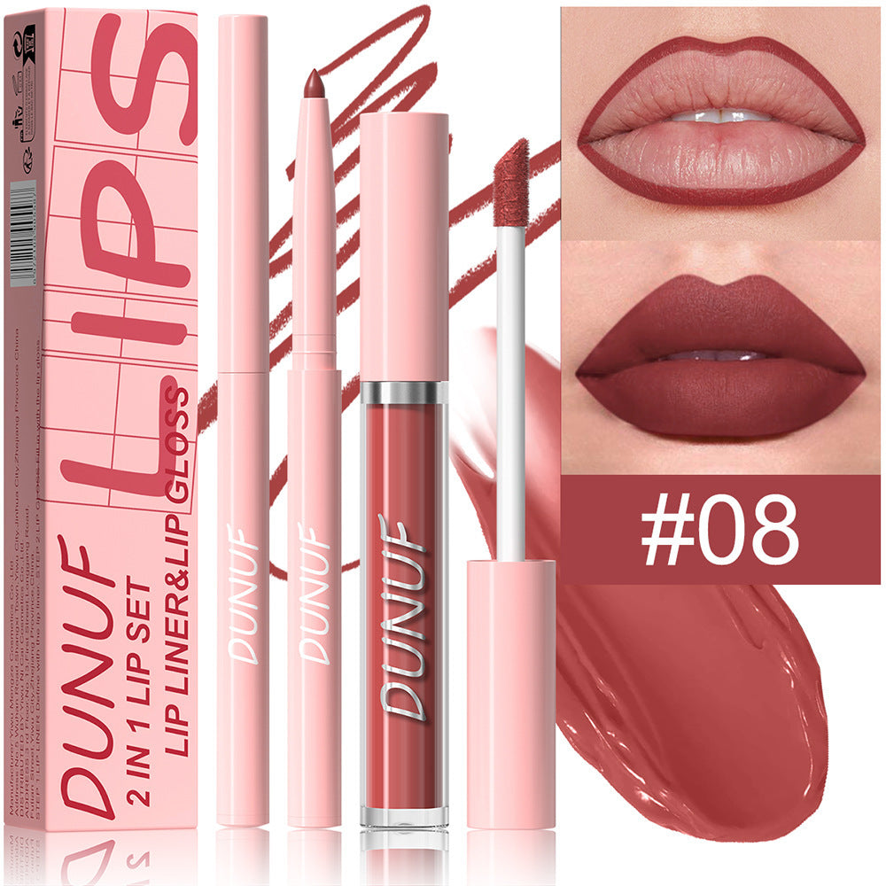 Velvet Matte Lip Glaze Set - Long-lasting, Highly Pigmented Lipstick for Natural Nude Look