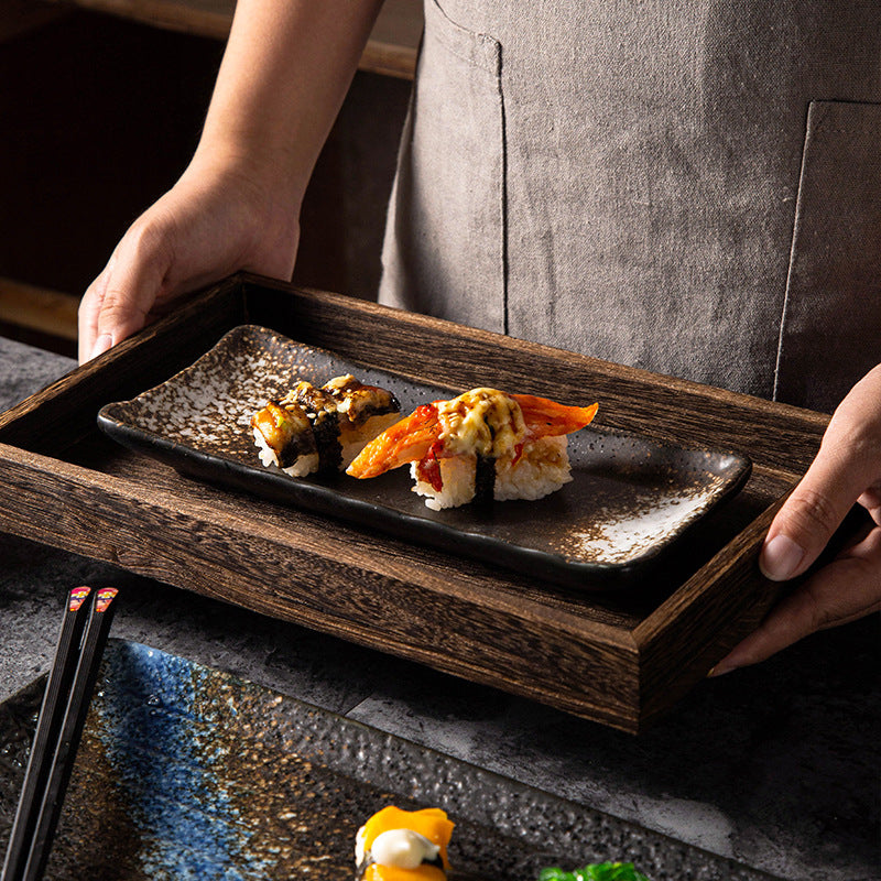 Japanese & Korean Style Porcelain Rectangular Dinner Plate - 8 Inch Variety Pack