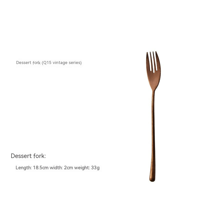 Japanese-Style Stainless Steel Tableware Set - Steak Knife Fork Spoon
