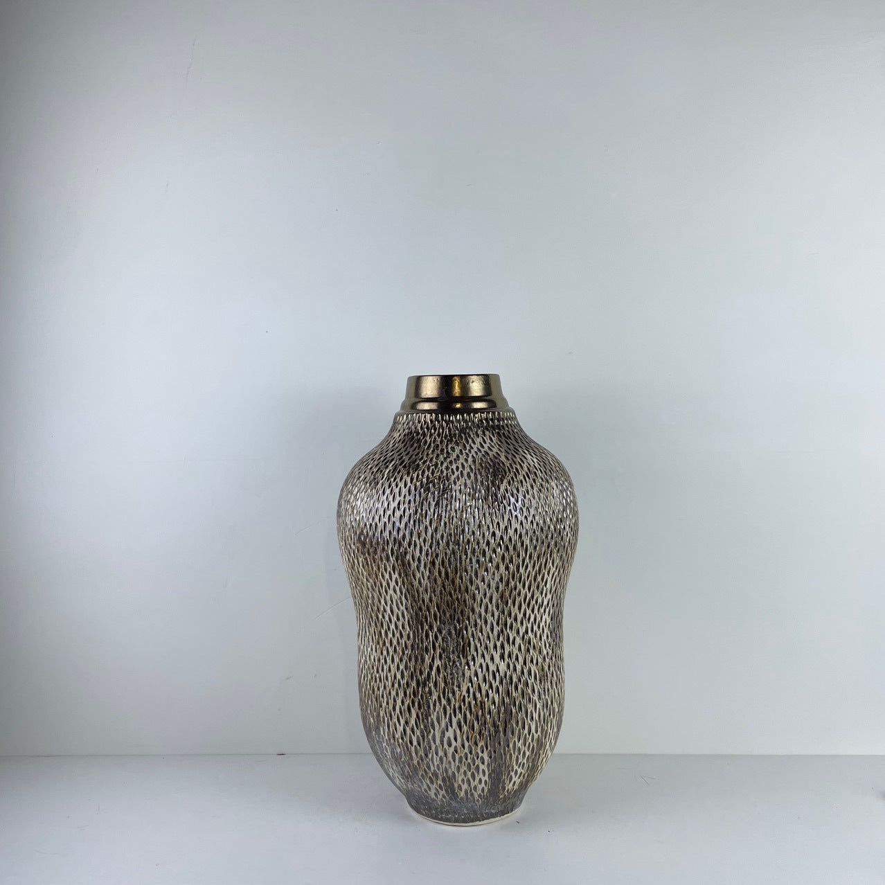Wabi Sabi Ceramic Vase - Modern Home Decor, Brown, 27x47cm