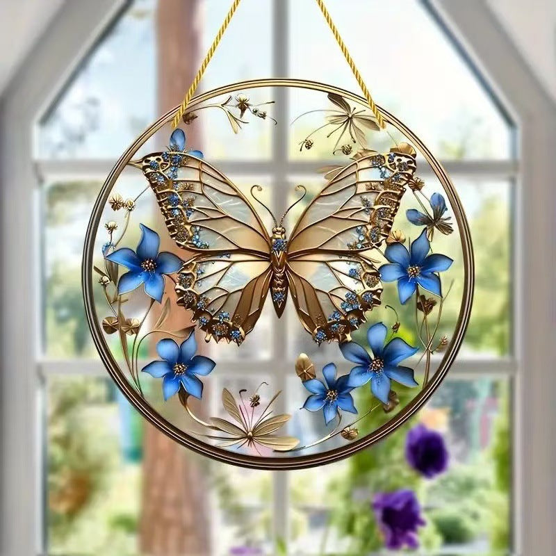 Butterfly Wall Art Decor - Acrylic Hanging Painting for Home & Garden