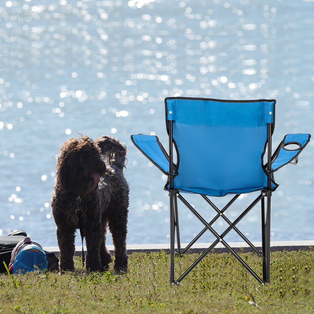 Blue Camping Chair - Foldable & Portable Outdoor Seat