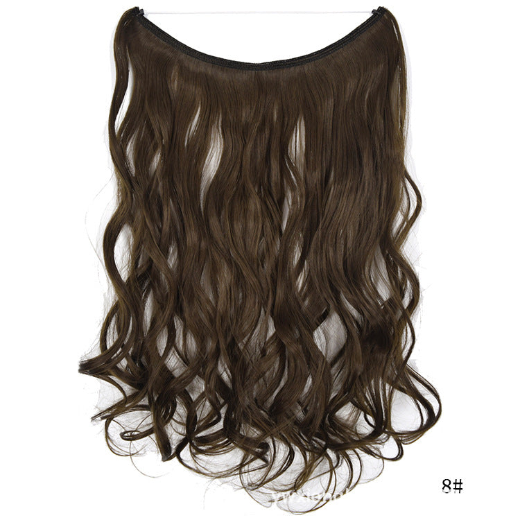 Seamless Hair Extension Wig Set for Women - High-Temperature Fiber, Multiple Colors