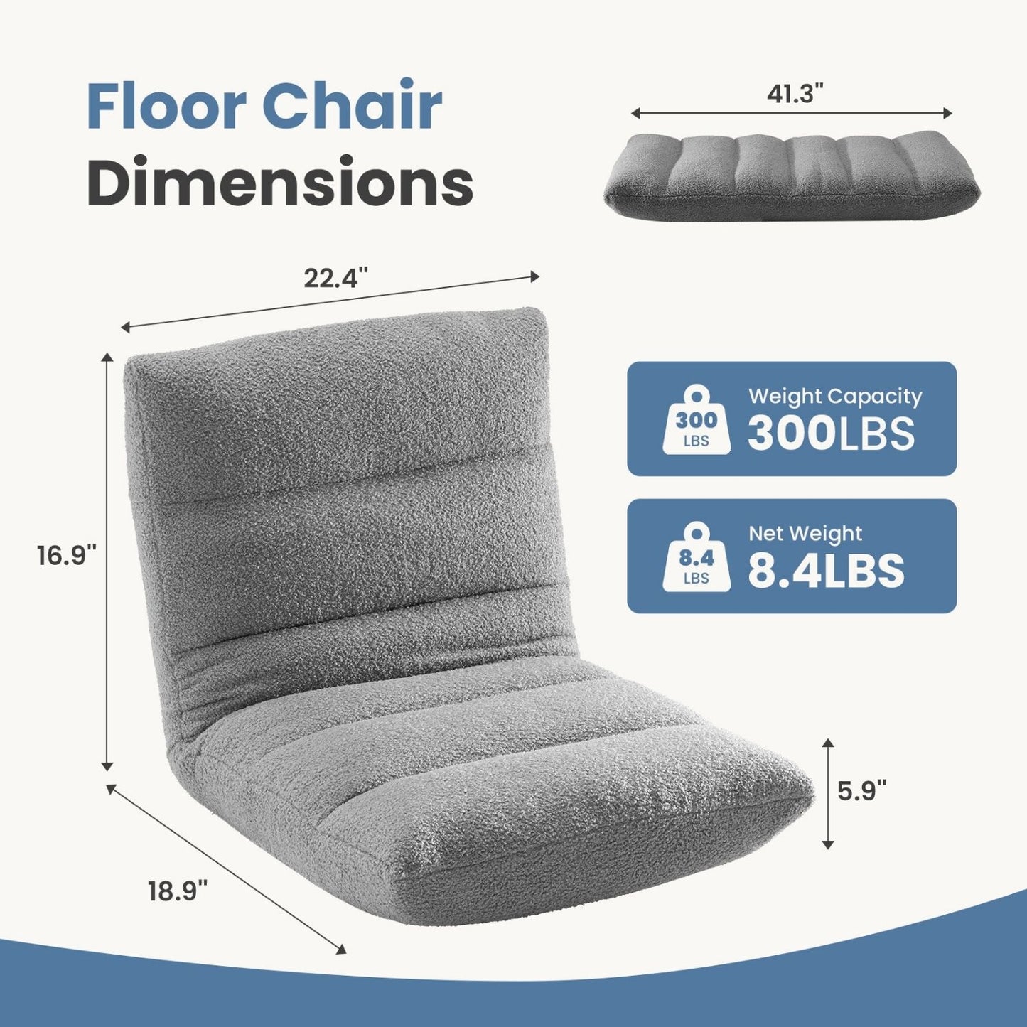 Adjustable Floor Chair with Memory Foam - Folding Sleeper Bed