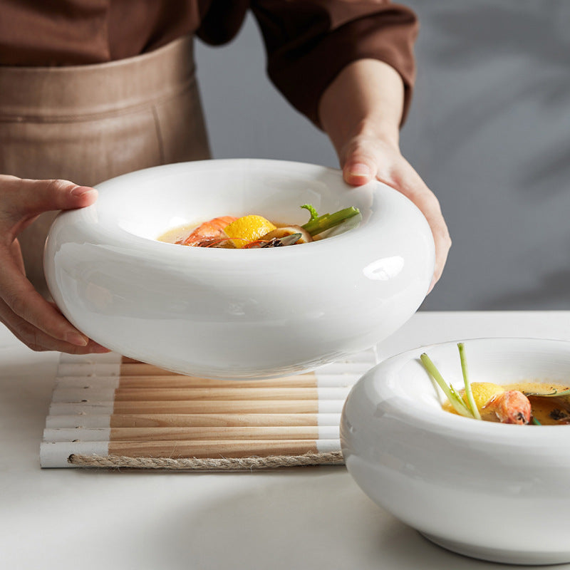 Ceramic Insulation Plate for Restaurant Buffet Use - 6.5, 8, 9 Inch Options