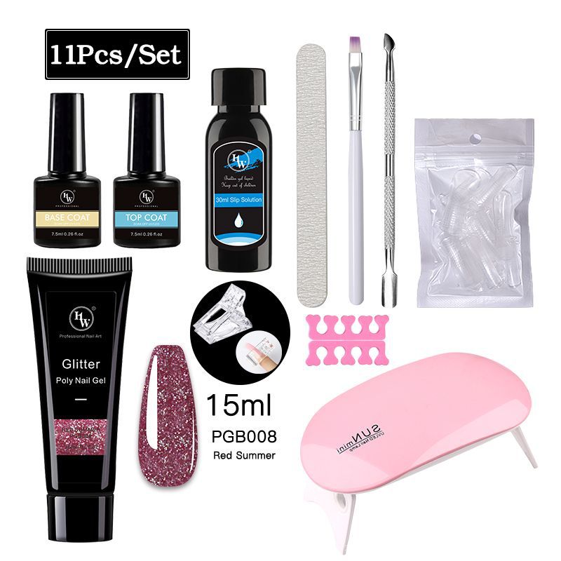UV Gel Polish Nail Kit - 24 Colors with LED Lamp