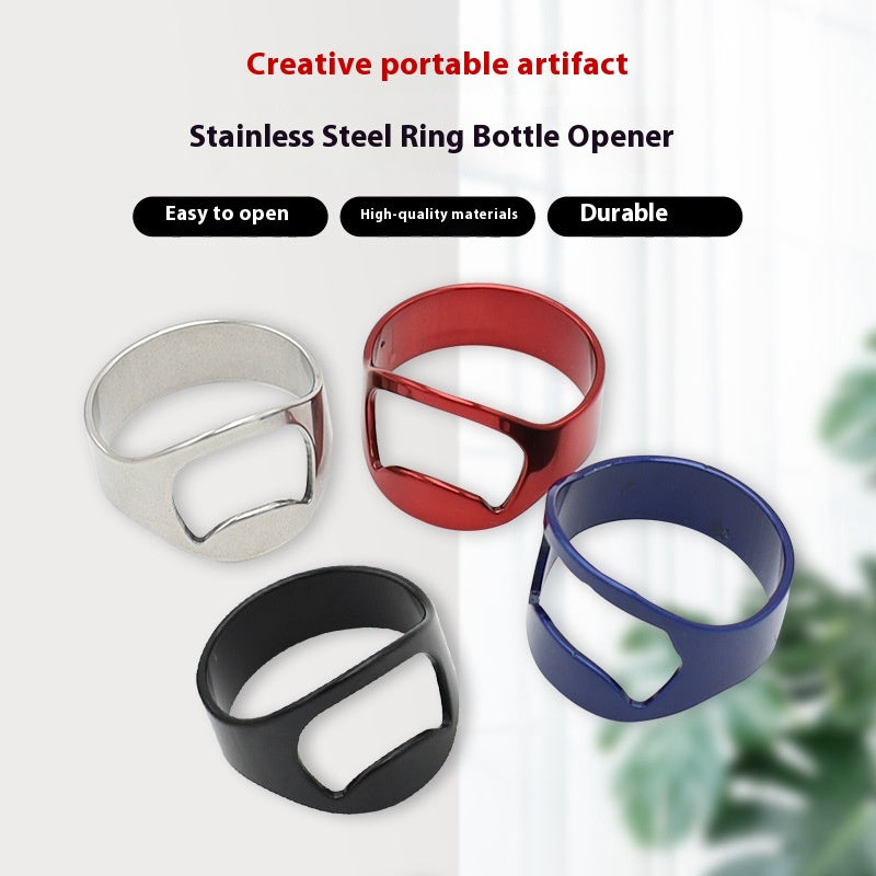 Stainless Steel Ring Bottle Opener for Beer and Corkscrew Bar Tool
