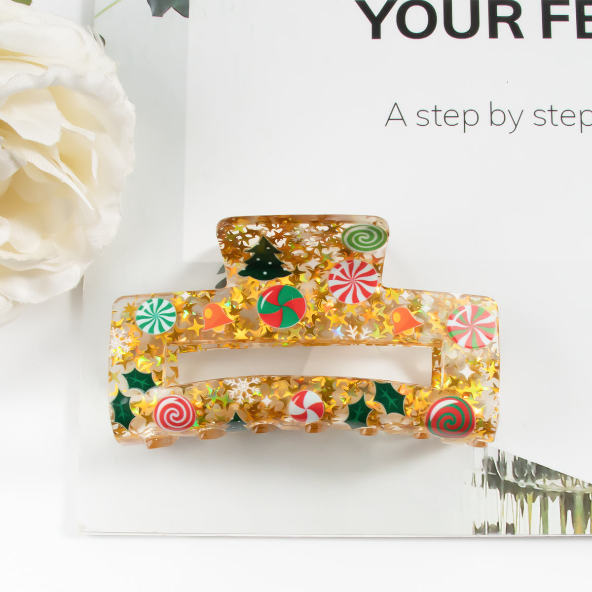 Five-Pointed Star Sequin Acrylic Hair Barrettes