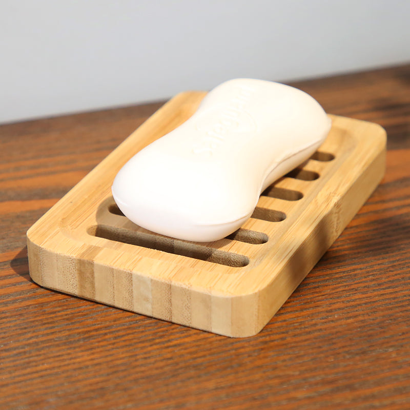 Wooden Soap Box with Single Drain - Bathroom Storage Organizer