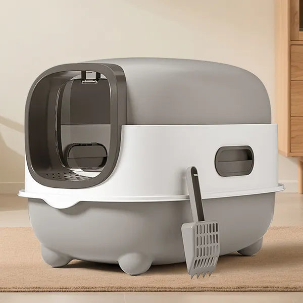 High-Capacity Enclosed Cat Litter Box with Odor Lock & Scratch-Resistant Finish, Large Size for US Homes
