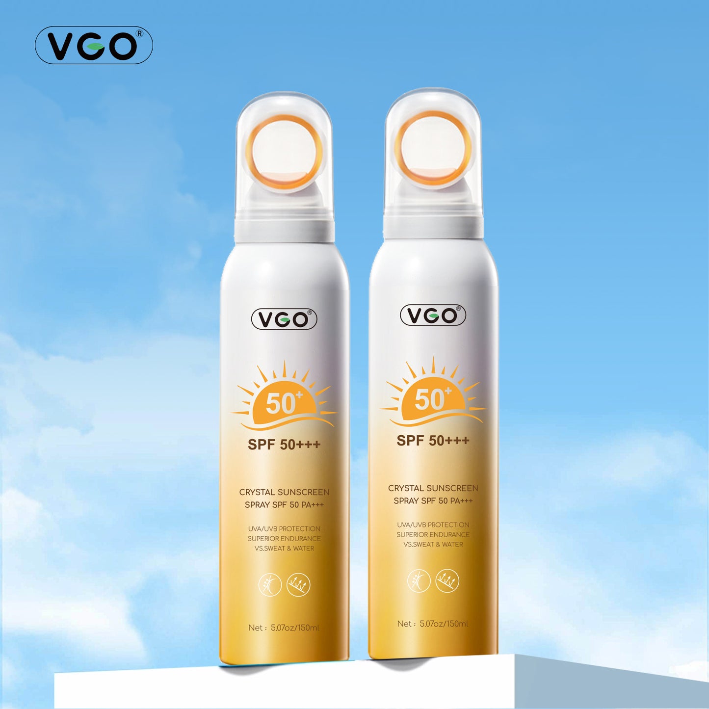 Crystal Sunscreen Spray SPF 50 PA - 150ml Waterproof Body Sun Protection