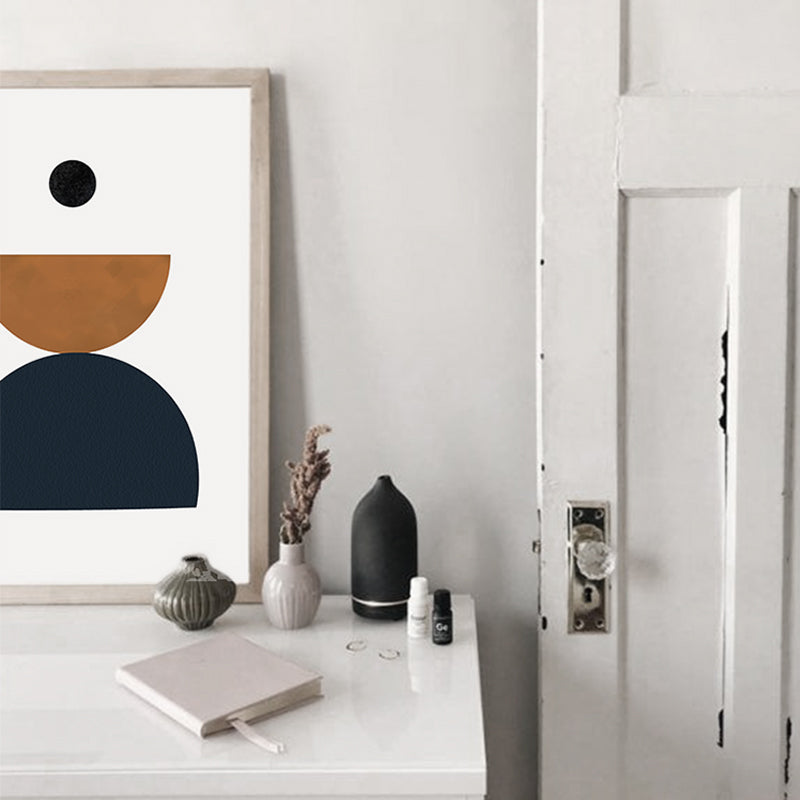 Geometric Decorative Wall Art - Dark Orange 21x30cm