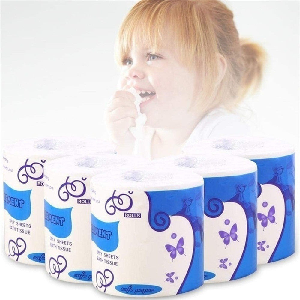 Household Toilet Paper Rolls - Soft 3-Ply, Absorbent, Unscented, 8 Rolls