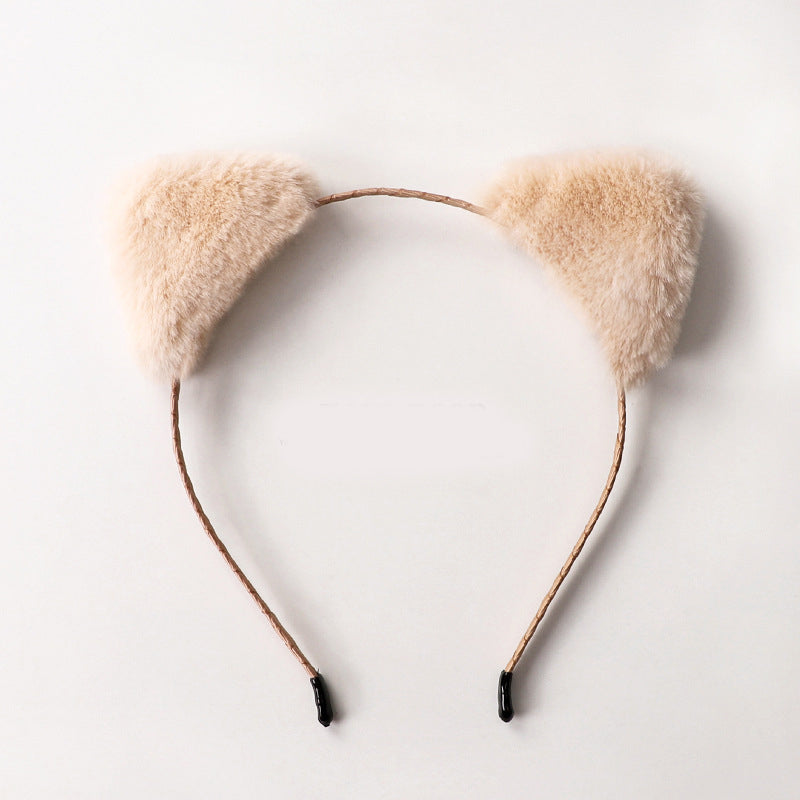 Cute Plush Animal Headband with Bells and Cat Ears for Kids & Adults
