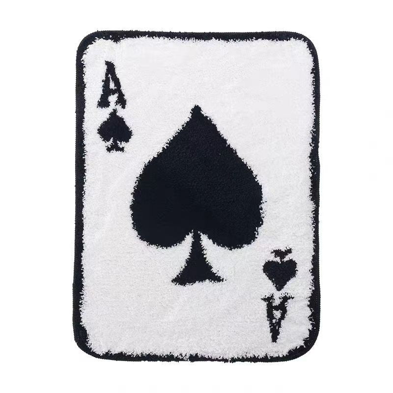 Ace of Spades Bathroom Absorbent Rug Non-Slip Fabric Square Mat Multiple Sizes